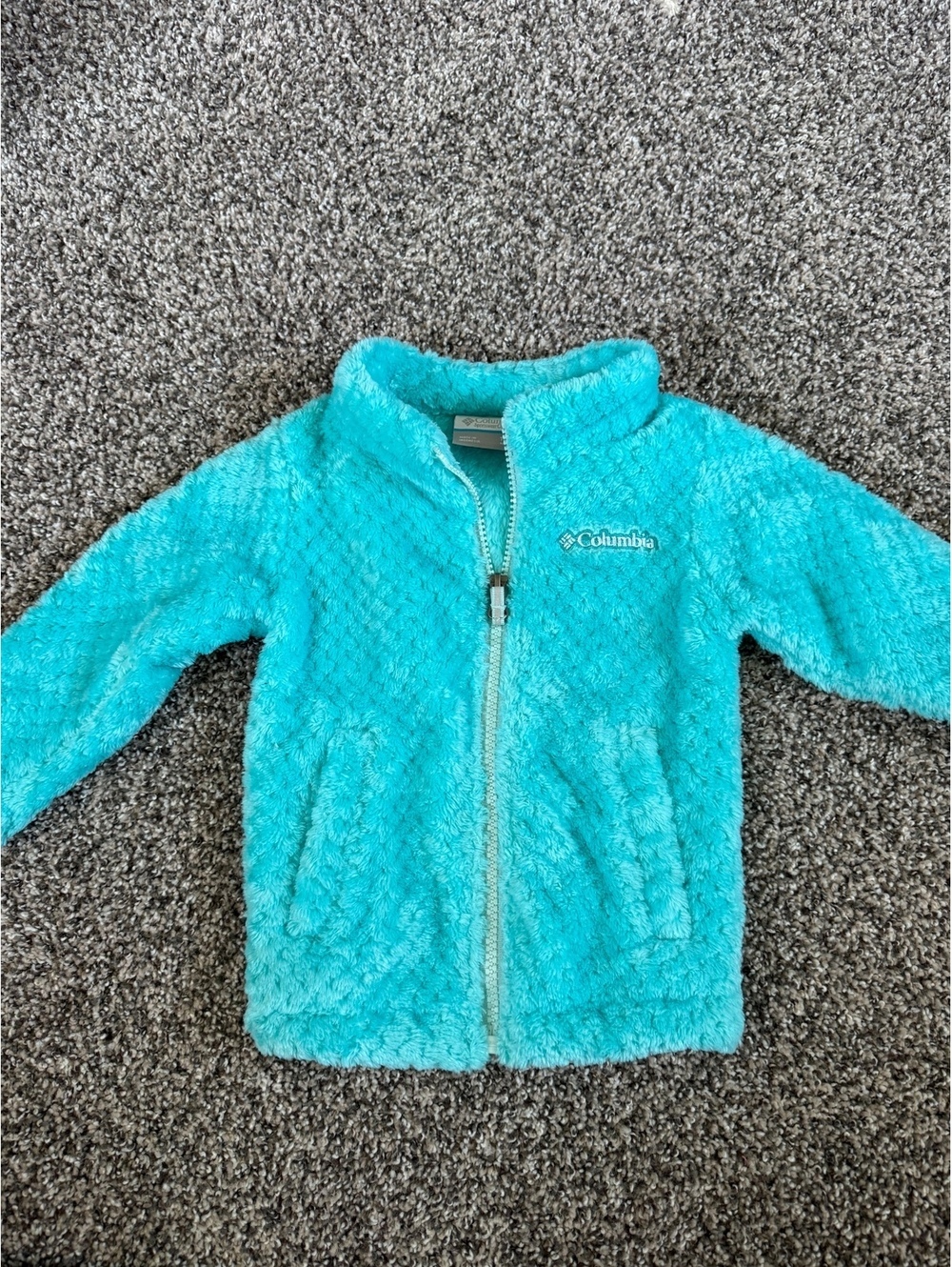 Columbia Baby Girl Fire Side Blue Fleece Jacket 12-18 Months Turquoise
